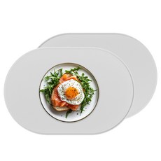 SSONGKIM 易清洗矽膠餐墊, 39 x 26.5 cm, 麻灰色, 2個