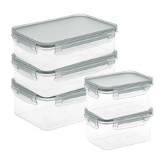 생활엔 클리어 차곡차곡 모듈러 밀폐용기 데일리 세트 그레이, 1세트, 밀폐용기 5p