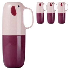 원이네 여행 휴대용 칫솔 케이스, 핑크, 4개