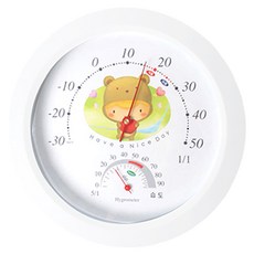 可愛卡通小熊溫濕度計 壁掛式 A款, 綠色, 1個
