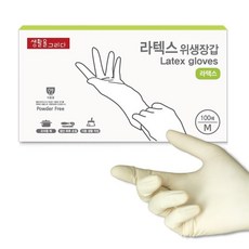 SAENGHWALEULGEURIDA 多功能無粉乳膠手套, 白色, 中(M), 1盒