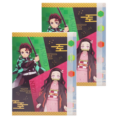 sun-star 鬼滅之刃 L型 A4 五層資料夾 日本製,竈門兄妹,2個