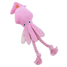 doongdoongpet 寵物魷魚拉扯遊戲絨毛玩具, 1個, 粉紅色