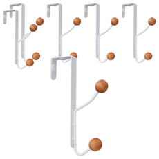 單木門鉤門衣架 2 件, 6個, 混色