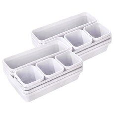 抽屜收納盒 Set 8件 PP材質, 白色, 2組