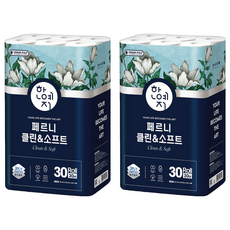 Hanyeji Perni Clean Soft 3層天然紙漿衛生紙, 30m, 2個, 30捲