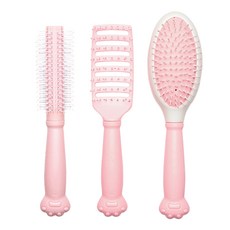 헤어베스트 큐티콤 베어포 브러시 3종 세트, 핑크, 1개