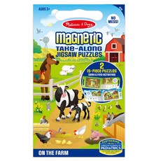 Melissa&Doug 瑪莉莎 磁力拼圖遊戲書, 1盒, 30片, 農場
