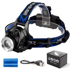 온모아 센서형 충전식 헤드랜턴 XML-T6, 혼합색상, 1개