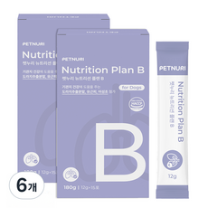 펫누리 강아지 뉴트리션플랜 B 15p, 6개, 호흡기/기관지, 180g
