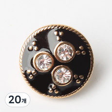 東和商場 三角鈴鐺 鈕扣 11mm, 黑金色, 20個