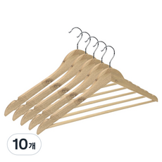 World Clean 原木衣架, 自然色, 10個