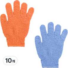 手指去角質沐浴手套, 10個, 隨機出貨, 1入