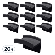 홈바내쓰 무타공 강력 접착식 가방 모자걸이 벽걸이 후크, 블랙, 20개