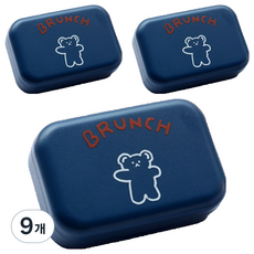소울리치 심플 콘텍트렌즈 케이스, 브런치베어 블루, 9개