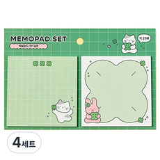 BUTTERSHOP Scrabbitt 牛奶貓便條紙組, 幸運草, 4套