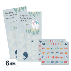멜로우 북극곰 칭찬스티커, 해피, 6세트