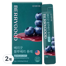 자주가게 베리굿 블루베리 퓨레 100% 스틱 14p, 280g, 2개