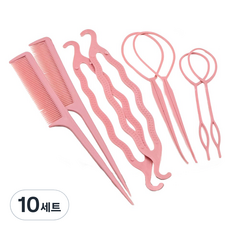Bidangil Siseul 盤髮造型工具 美髮輔助器 4件組, 10套, 深粉色
