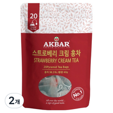 AKBAR 阿克巴 草莓奶油紅茶三角茶包, 2g, 20入, 2個