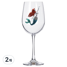 QueensJewels 머메이드 목이 긴 와인잔, 2개
