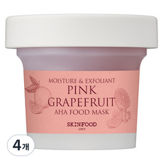 SKINFOOD 粉色葡萄柚AHA食物面膜, 4罐, 1罐