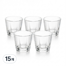 리빙메이트 국산 안깨지는 PC 소주잔 60ml, 투명, 15개