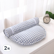 순잠 탈부착과 세탁이 쉬운 메밀껍질 가득 메밀베개, 블루, 2개