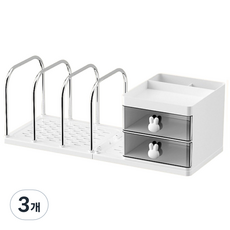맙소샵 래빗 데스크탑 다용도 정리수납 보관함 BRP1188, 화이트서랍, 3개