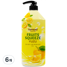 탐사 후르츠 스퀴즈 바디워시 유자, 6개, 1.2L