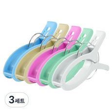 LIVING Maker 多用途大型強力曬衣夾5件組, 白色, 藍色, 綠色, 象牙白, 粉紅色, 3套