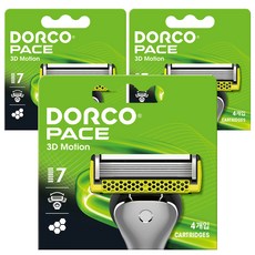 DORCO 多可樂客 Pace 3D動感7重刮鬍刀片, 3個, 4入