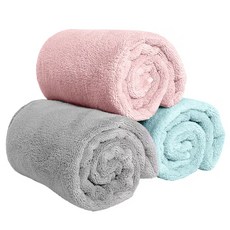 MORINO 摩力諾 超吸水舒柔蓬鬆加長毛巾 MO783, 質感灰 + 櫻花粉 + 海岸藍, 1組