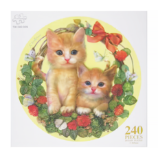 TAIWANG 台旺文創 圓形拼圖 240片 直徑365mm, 黃色 + 綠色, 1盒