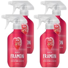 아우라 프라몬 섬유탈취제 로즈머스크 본품, 490ml, 4개