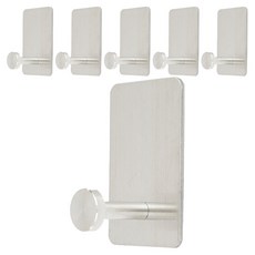 철물대장 다용도 무타공 옷걸이 라운드후크 3p, 실버, 2개