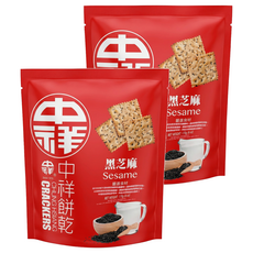 中祥 黑芝麻薄餅, 170g, 2袋