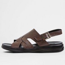 VONIN 男士天然牛皮雙編織圖案涼鞋 CS352DBR