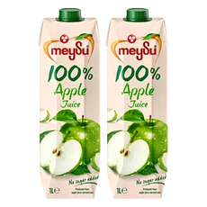 meySu 美愫 100%蘋果汁 1L (無添加糖、健康飲品、家庭號), 2瓶