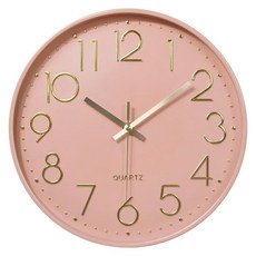 北歐風靜音時鐘 電鍍款-06 粉色, 1個