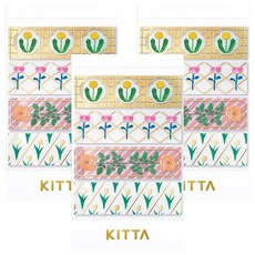 KING JIM KITTA 隨身攜帶和紙膠帶, 圖案設計, Clear透明/金箔 禮物, 3個