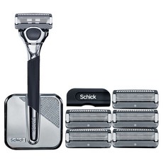 Schick 舒適牌 HYDRO PRO 磁浮刮鬍刀組, 1套, 刀頭 6個 + 刀把 + 底座