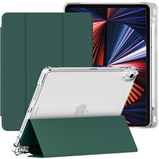 케이안 애플펜슬 수납 투명 태블릿PC 커버 매트 아이코어 케이스, 미드나잇그린