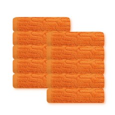 Keyria 緹花設計山形飯店毛巾 200g 精梳棉, 10個, 橘色