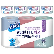 Scott 可麗舒 捲筒式一次性洗碗巾 40張, 粉色 + 天藍色 + 薄荷綠色, 3捲, 5袋