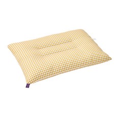 可水洗格紋熟睡枕 可整顆水洗 3D立體車縫 C型支撐 低款頸椎枕, 芥末黃, 1個
