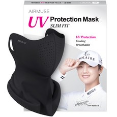 에어뮤즈 자외선 차단 마스크 슬림핏 M, 블랙, 1개, 1개입