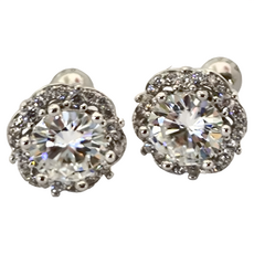 BIOAM 佰歐安 莫桑鑽耳環 18K白金