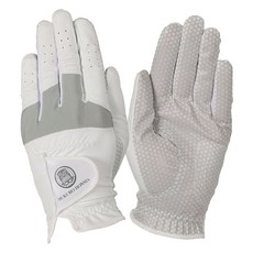 BUKURO HONMA 防滑合成皮高爾夫手套 雙手用, 灰色, 1組