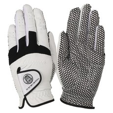 BUKURO HONMA 男款防滑合成皮高爾夫手套 雙手用, 1組, 白色